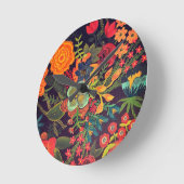 Boho-acrylschildering bloemontwerp ronde klok (Hoek)
