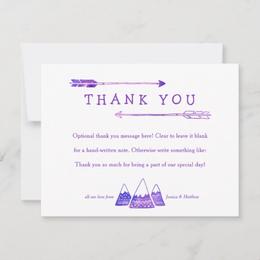 Boho Adventure Dankkaart voor Meisje Baby shower Bedankkaart (Voorkant)