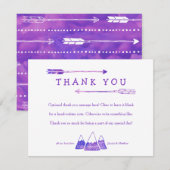 Boho Adventure Dankkaart voor Meisje Baby shower Bedankkaart (Voorkant / Achterkant)