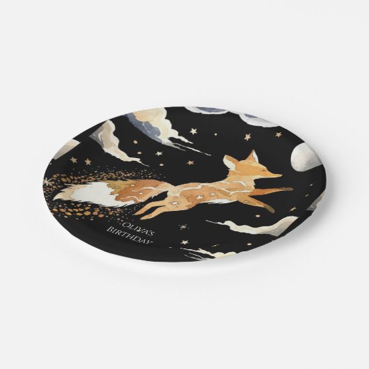 Boho Adventure Fox Verjaardag Papieren Bordje (Gekanteld)