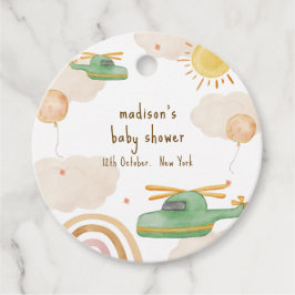 Boho Adventure Helicopter Airplane Baby Shower Bedankjes Labels