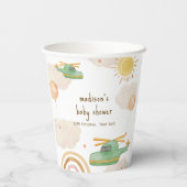 Boho Adventure Helicopter Airplane Baby Shower Papieren Bekers (Achterkant)