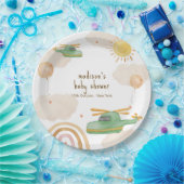 Boho Adventure Helicopter Airplane Baby Shower Papieren Bordje (Feest)