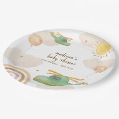 Boho Adventure Helicopter Airplane Baby Shower Papieren Bordje (Gekanteld)