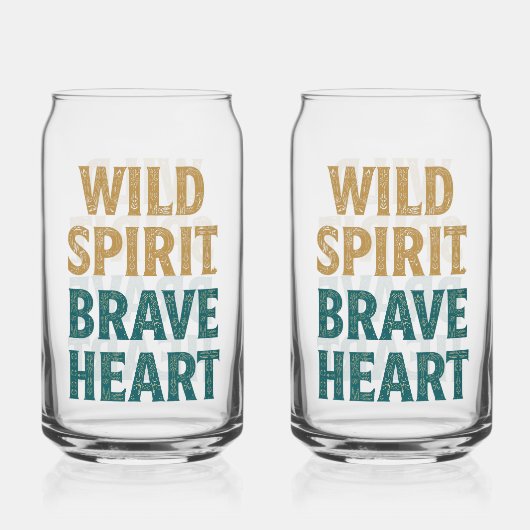 Boho Adventure Wild Spirit Brave Heart Blikvorm Glas (Voorkant)