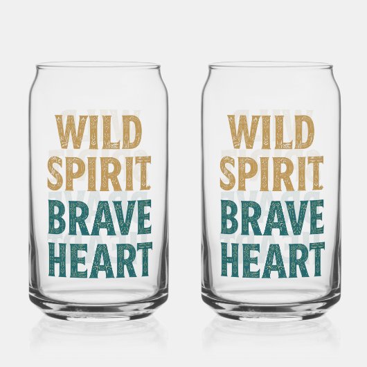 Boho Adventure Wild Spirit Brave Heart Blikvorm Glas (Achterkant)
