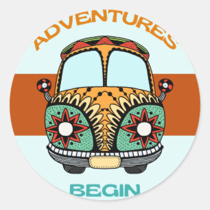 BOHO ADVENTURES BEGINNEN HONEYMOON RONDE STICKER