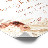 Boho advies + wensen teken, terracotta pampas gras poster (Hoek)