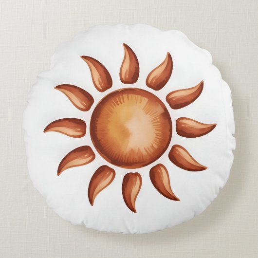 Boho Aesthetic Rainbow Party Rond Kussen (Voorkant)