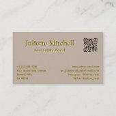 Boho Aesthetic Real Estate Agent Business Card Visitekaartje (Achterkant)