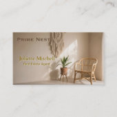 Boho Aesthetic Real Estate Agent Business Card Visitekaartje (Voorkant)