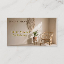 Boho Aesthetic Real Estate Agent Business Card Visitekaartje