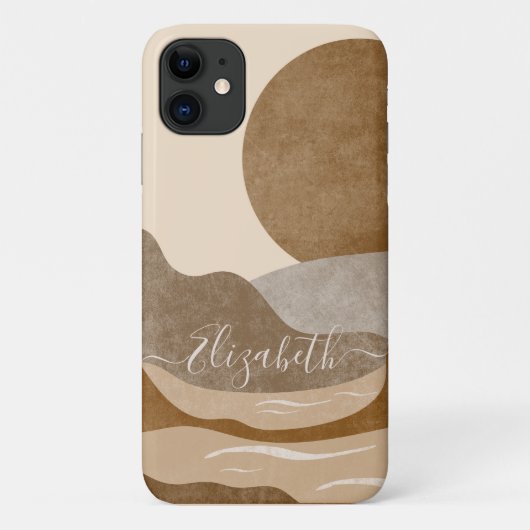 Boho Aesthetisch berglandschap Moderne Kunst Case-Mate iPhone Case (Achterkant)