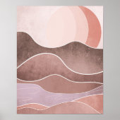 Boho Aesthetisch berglandschap Moderne Kunst Poster (Voorkant)