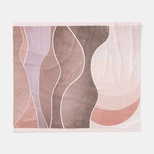 Boho Aesthetisch gebergte landschap Modern Kunstwe Fleece Deken (Voorkant (Horizontaal))