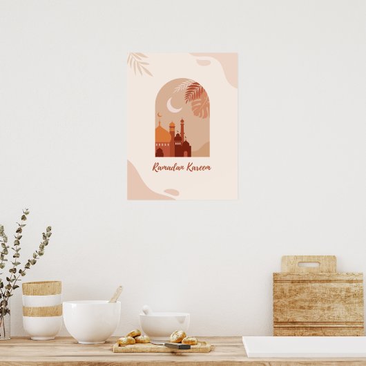 Boho Aesthetisch Ramadan Kareem Ramadan Poster (Keuken)
