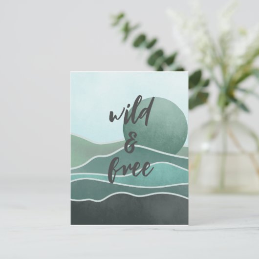 Boho Aesthetische Collage Post Kaart 030 (Staand voorkant)