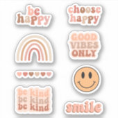 Boho Aesthetische Positiviteit Motivatie Verpakkin Sticker (Voorkant)