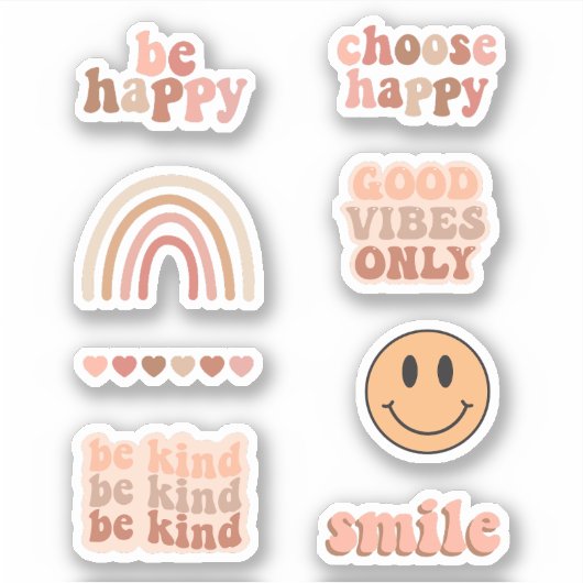 Boho Aesthetische Positiviteit Motivatie Verpakkin Sticker (Voorkant)
