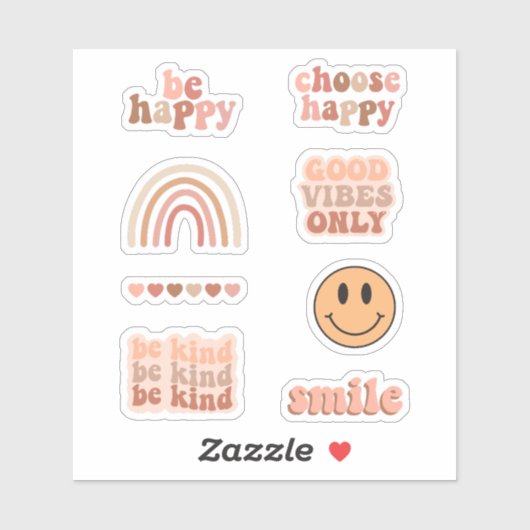 Boho Aesthetische Positiviteit Motivatie Verpakkin Sticker (Vel)