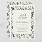 Boho Aesthetische Waterverf Wildbloem Vrijgezellen Kaart (Voorkant / Achterkant)