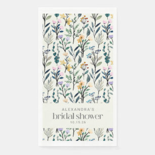 Boho Aesthetische Waterverf Wildflower Shower Servet