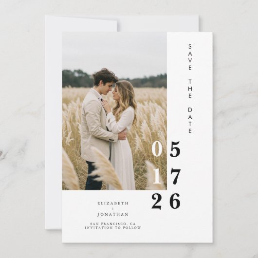 Boho afdrukbare grillige unieke bruiloft save the date (Voorkant)