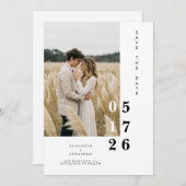 Boho afdrukbare grillige unieke bruiloft save the date (Voorkant / Achterkant)