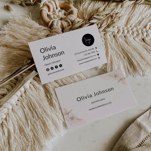 Boho afdrukbare sjabloon voor visitekaartjes