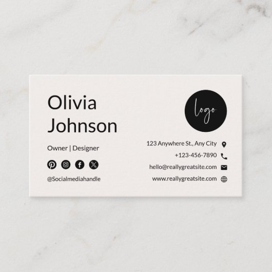 Boho afdrukbare sjabloon voor visitekaartjes (Voorkant)