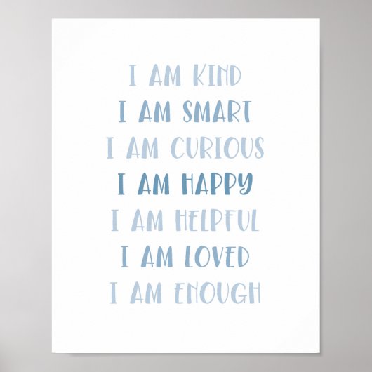Boho Affirmations Minimalistische Kinder Quote Art Poster (Voorkant)