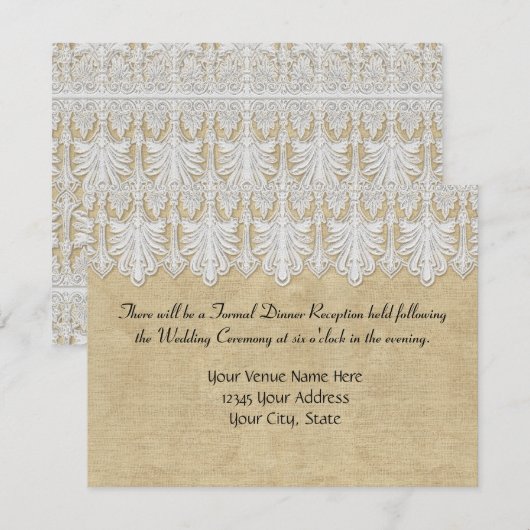 BOHO Afgedrukte Burlap in Lace Gypsy Modern Mod St Kaart (Voorkant / Achterkant)