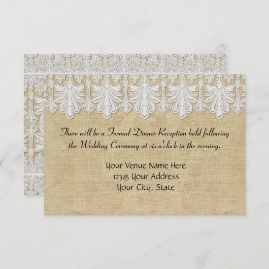 BOHO Afgedrukte Burlap in Lace Gypsy Modern Mod St Kaart (Voorkant / Achterkant)