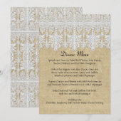 BOHO Afgedrukte Burlap in Lace Gypsy Modern Mod St Menu (Voorkant / Achterkant)