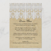 BOHO Afgedrukte Burlap in Lace Gypsy Modern Mod St Menu (Voorkant)
