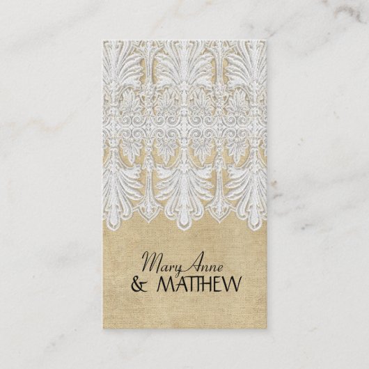 BOHO Afgedrukte Burlap in Lace Gypsy Modern Mod St Plaatskaartje (Voorkant)