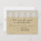 BOHO Afgedrukte Burlap in Lace Gypsy Modern Mod St RSVP Kaartje (Voorkant)