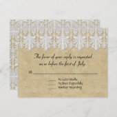 BOHO Afgedrukte Burlap in Lace Gypsy Modern Mod St RSVP Kaartje (Voorkant / Achterkant)