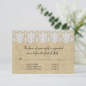BOHO Afgedrukte Burlap in Lace Gypsy Modern Mod St RSVP Kaartje (Staand voorkant)