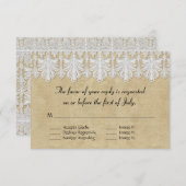 BOHO Afgedrukte Burlap in Lace Gypsy Modern Mod St RSVP Kaartje (Voorkant / Achterkant)