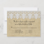 BOHO Afgedrukte Burlap in Lace Gypsy Modern Mod St RSVP Kaartje (Voorkant)