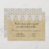 BOHO Afgedrukte Burlap in Lace Gypsy Modern Mod St RSVP Kaartje (Voorkant / Achterkant)