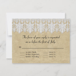 BOHO Afgedrukte Burlap in Lace Gypsy Modern Mod St RSVP Kaartje