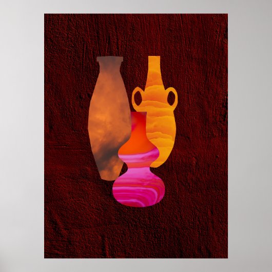 Boho Afrikaanse handgemaakte kleurrijke kleiproduc Poster (Voorkant)