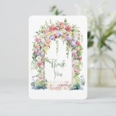 Boho Afstudeer Bloemboog  Bedankkaart (Staand voorkant)