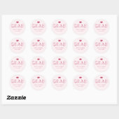 Boho AFSTUDEERDER Typografie Roze Ronde Sticker (Vel)