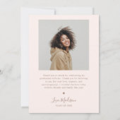 Boho Afstuderen Blush Roze Afstuderen Aankondiging (Achterkant)