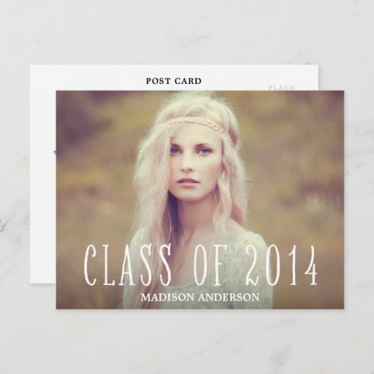 Boho | Afstuderen Briefkaart uitnodiging (Voorkant / Achterkant)