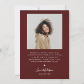 Boho Afstuderen Maroon Afstuderen Aankondiging (Achterkant)