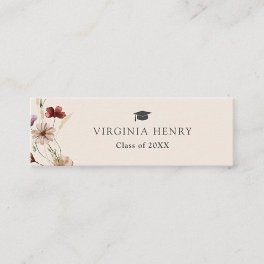 Boho Afstuderen Naam Kaart Mini Visitekaartje (Voorkant)